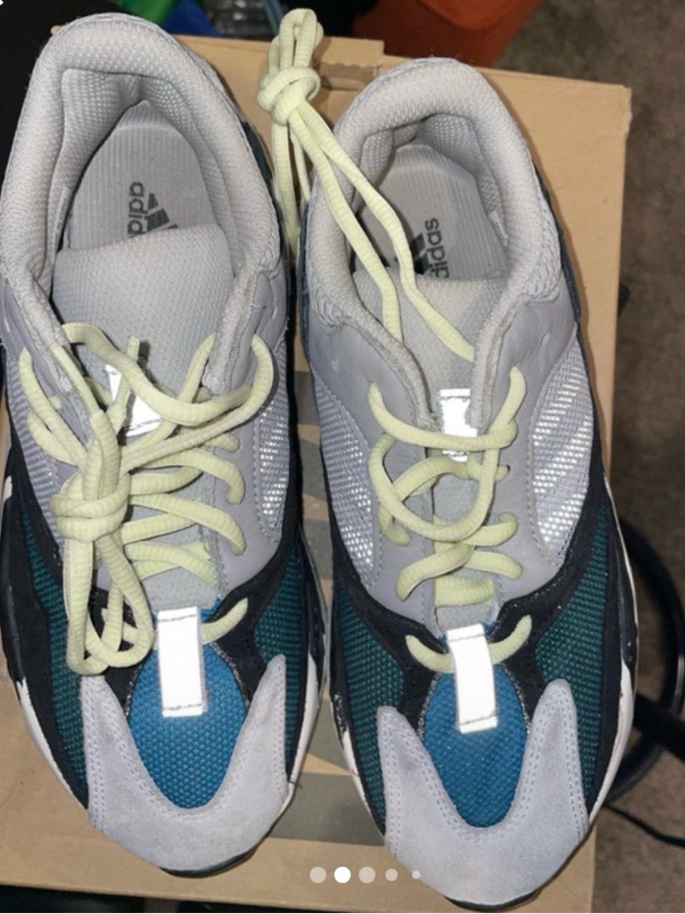 Yeezy Kids Sneakers in Gray, Blue, Black & Cream - Picture 2 of 12